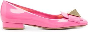 Valentino Garavani One Stud patent leather ballerina shoes Pink