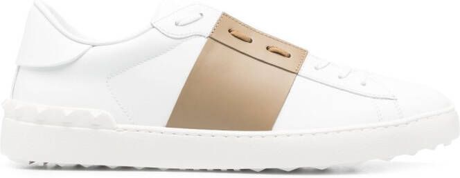 Valentino Garavani Open contrasting-band leather sneakers White
