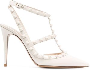 Valentino Garavani Rockstud 100mm ankle-strap pumps White