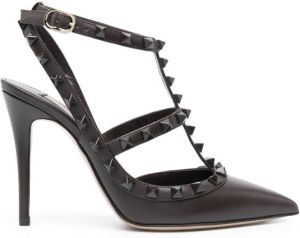 Valentino Garavani Rockstud 100mm pointed-toe pumps Brown