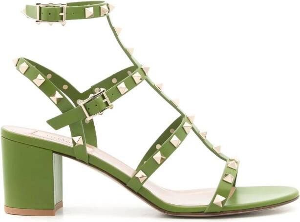Valentino Garavani Rockstud 60mm leather sandals Green