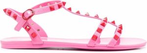 Valentino Garavani Rockstud cage flat sandals Pink