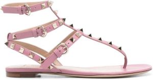 Valentino Garavani Rockstud-embellished flat sandals Pink