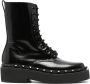 Valentino Garavani Rockstud-embellished leather lace-up boots Black - Thumbnail 1