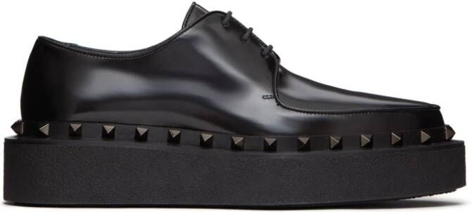 Valentino Garavani M-Way Rockstud leather Derby shoes Black