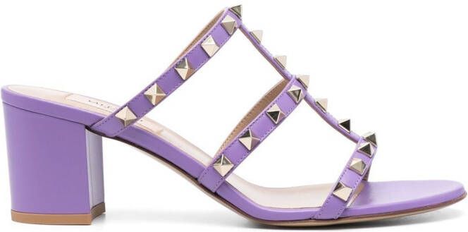 Valentino Garavani Rockstud-embellished mules Purple