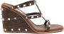 Valentino Garavani Rockstud-embellished wedge sandals Brown - Thumbnail 1