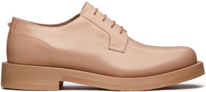 Valentino Garavani Rockstud Essential leather derby shoes Neutrals