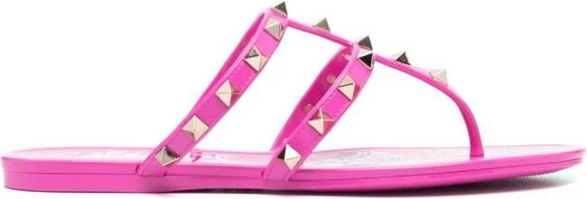 Valentino Garavani Rockstud flat thong sandals Pink