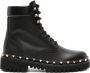 Valentino Garavani Rockstud leather combat boots Black - Thumbnail 1