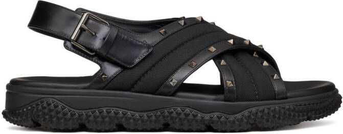Valentino Garavani Rockstud leather sandals Black