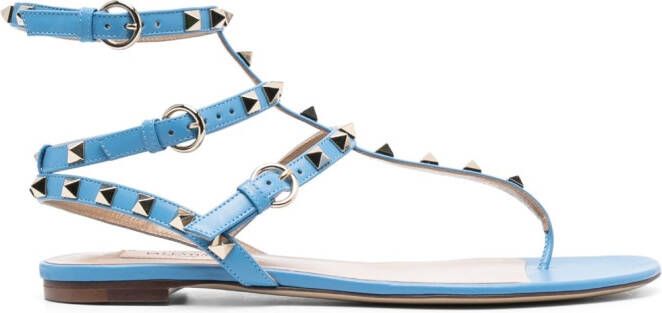 Valentino Garavani Rockstud leather sandals Blue