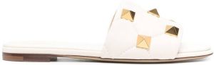 Valentino Garavani Rockstud leather slides White