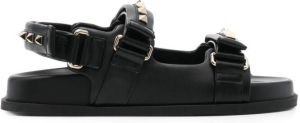 Valentino Garavani Rockstud leather touch-strap sandals Black