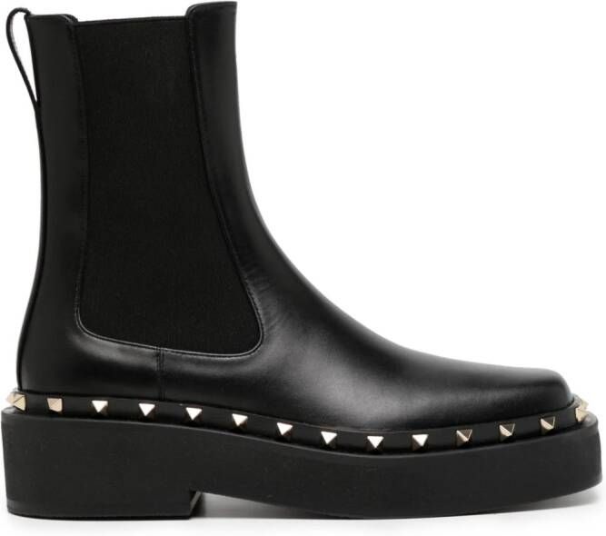 Valentino Garavani Rockstud M-Way Beatle leather boots Black