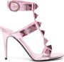 Valentino Garavani Rockstud metallic-effect 100mm sandals Pink - Thumbnail 1
