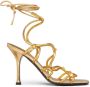 Valentino Garavani Rockstud Net lace-up sandals Gold - Thumbnail 1
