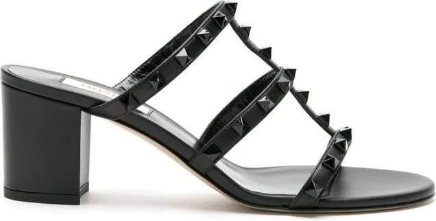 Valentino Garavani Rockstud strappy block-heel sandals Black