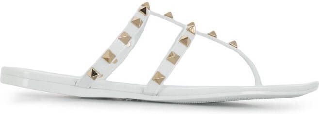 Valentino Garavani Rockstud thong-strap sandals White