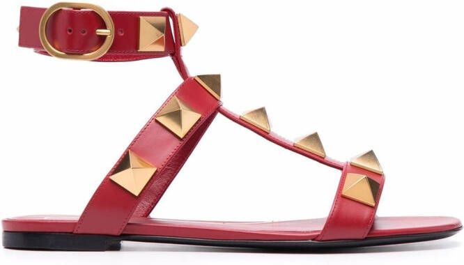 Valentino Garavani Roman Stud flat sandals Red