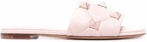 Valentino Garavani Roman Stud flat slide sandals Pink