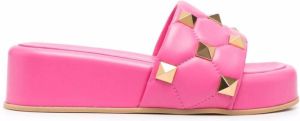 Valentino Garavani Roman Stud flatform slide sandals Pink