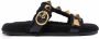 Valentino Garavani Roman stud shearling lined sandals Black - Thumbnail 1