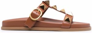 Valentino Garavani Roman Stud slide sandals Brown