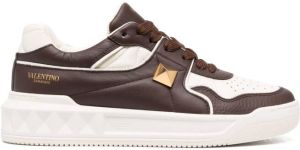 Valentino Garavani stud-detail leather sneakers Brown