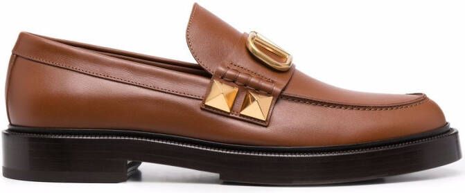 Valentino Garavani Stud Sign leather loafers Brown