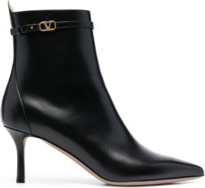 Valentino Garavani Tan-Go 75mm leather ankle boots Black