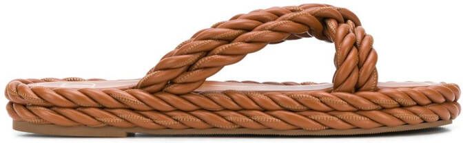 Valentino Garavani The Rope flat sandals Brown