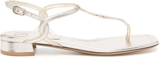 Valentino Garavani thong-strap metallic sandals Gold