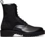 Valentino Garavani Toile Iconographe leather combat boots Black - Thumbnail 1