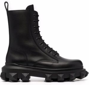 Valentino Garavani Trackstud combat boots Black