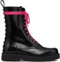 Valentino Garavani Untitled leather combat boots Black - Thumbnail 1