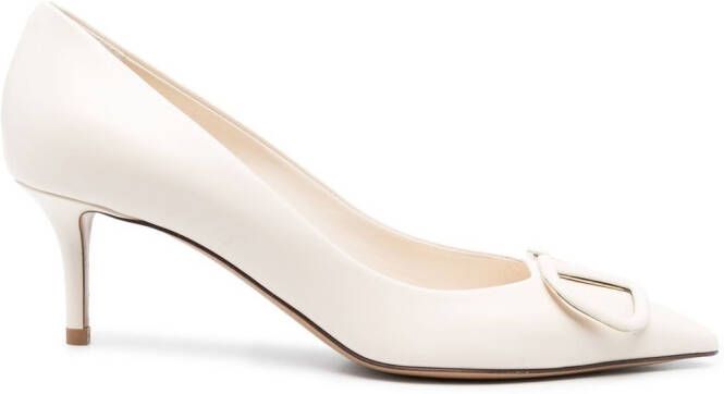 Valentino Garavani VLogo 75mm leather pumps White