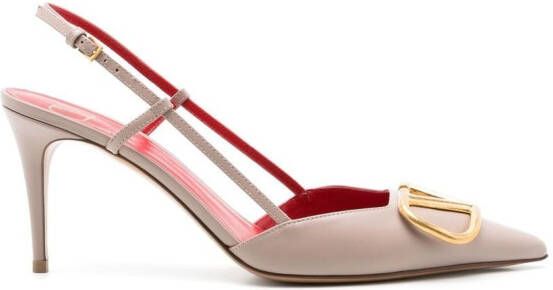 Valentino Garavani VLogo Signature 80mm slingback pumps Neutrals