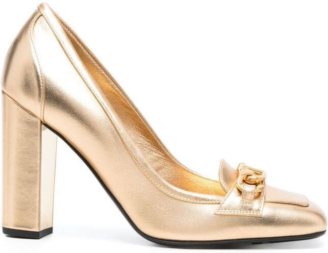 Valentino Garavani VLogo buckle pumps Gold