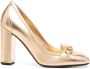 Valentino Garavani VLogo buckle pumps Gold - Thumbnail 1