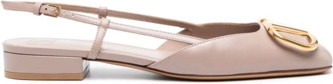 Valentino Garavani VLogo leather ballerina shoes Pink