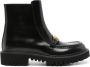 Valentino Garavani VLogo leather flat boots Black - Thumbnail 1