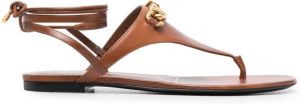 Valentino Garavani VLogo leather sandals Brown