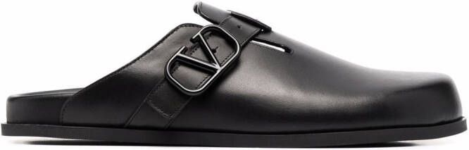Valentino Garavani VLogo leather slippers Black