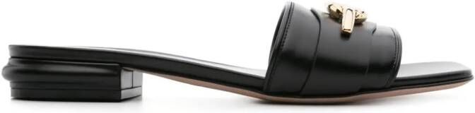 Valentino Garavani Vlogo-plaque slip-on sandals Black