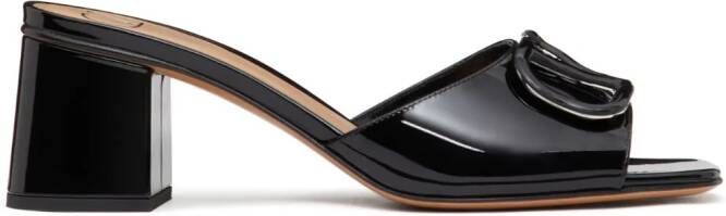 Valentino Garavani VLogo Signature 60mm patent-leather sandals Black