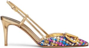 Valentino Garavani VLogo Signature 80mm slingback pumps Gold