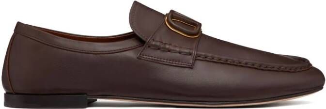 Valentino Garavani VLogo Signature leather loafers Brown