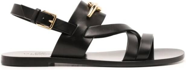 Valentino Garavani Vlogo slingback leather sandals Black