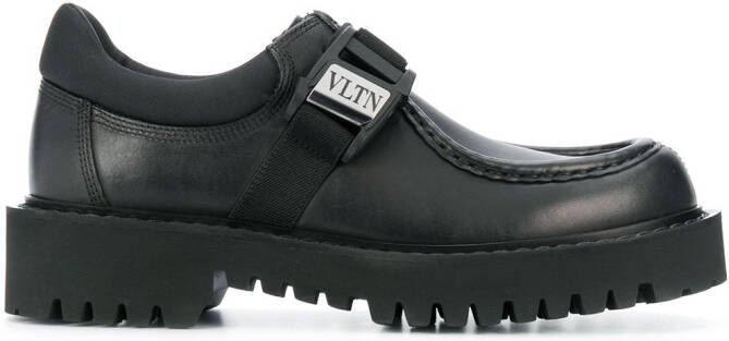 Valentino Garavani VLTN-print Derby shoes Black